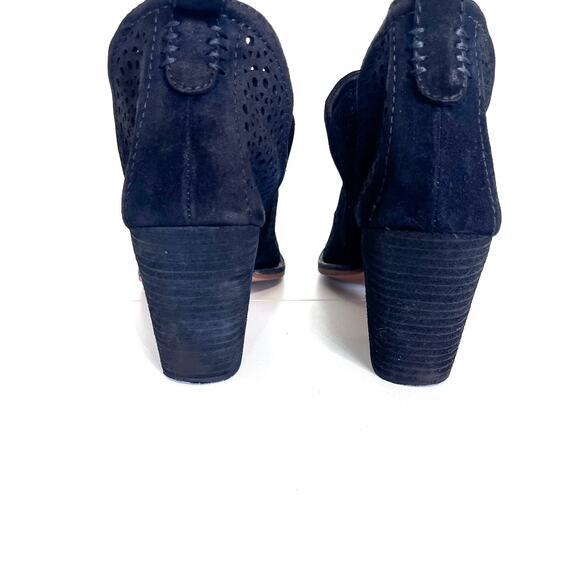 Jeffrey Campbell Rosalee Booties Shoes Size 10 Black Suede Boho Western Chunky - Picture 8 of 10